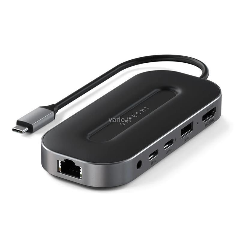 HUB USB Satechi ADAERY HUB USB -C SATECHI TYPE- C SATECHI USB-4 DAUGIERPORT IN 2.5G Ethernet (1XHDMI2.1, 1XUSB-A, 2X USB-C, AUDIO 3.5MM, Ethernet (Žalias))