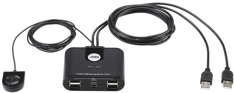Aten 2 prievadų USB 2.0 periferinio bendrinimo įrenginys | Aten | USB 2.0 | 2 x 4 USB 2.0 periferinio bendrinimo jungiklis