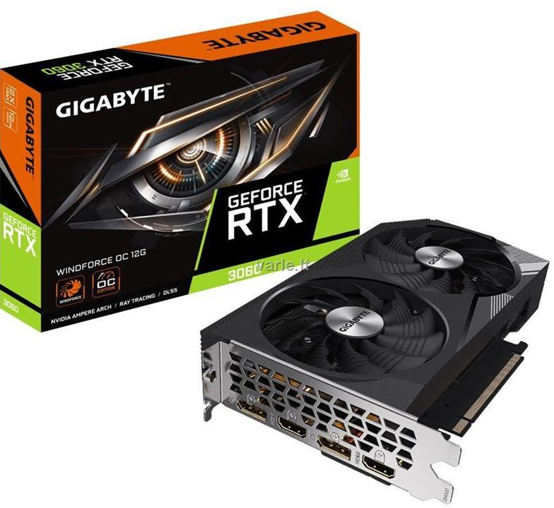 Vaizdo plokštė GIGABYTE GeForce RTX 3060 WINDFORCE OC 12G 2xDP 2xHDMI