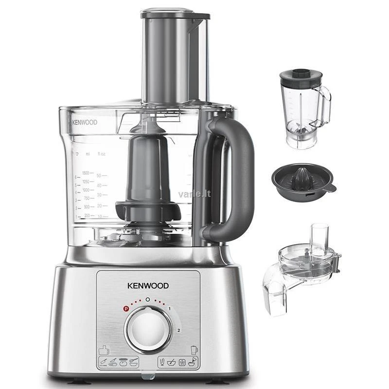 Virtuvinis kombainas Virtuvės kombainas KENWOOD FDP65.820SI MultiPro Express, 1000 W, 2 greičiai + impulsas, Nerūdijantis plienas peilio ašmenys, Inox spalva