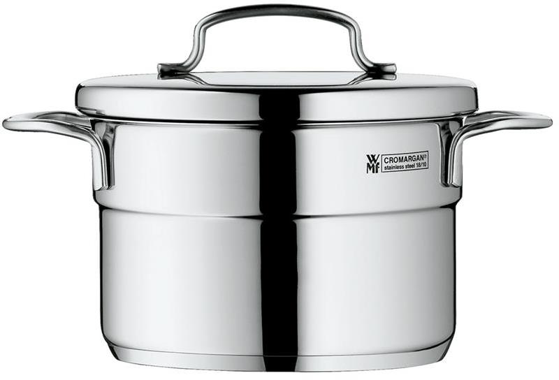 WMF Puodas su dangčiu, aukštas Mini 14 cm, 1,3l, plieno, dujų indukcija
