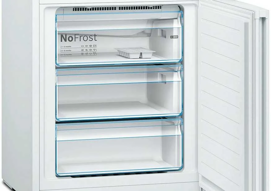 Bosch ‎KGN49XWEA KGN49XWEA Serija 4, Laisvai statomas šaldytuvas-šaldiklis su šaldiklio skyriumi apačioje, 203 x 70 cm, Baltas, Total No Frost