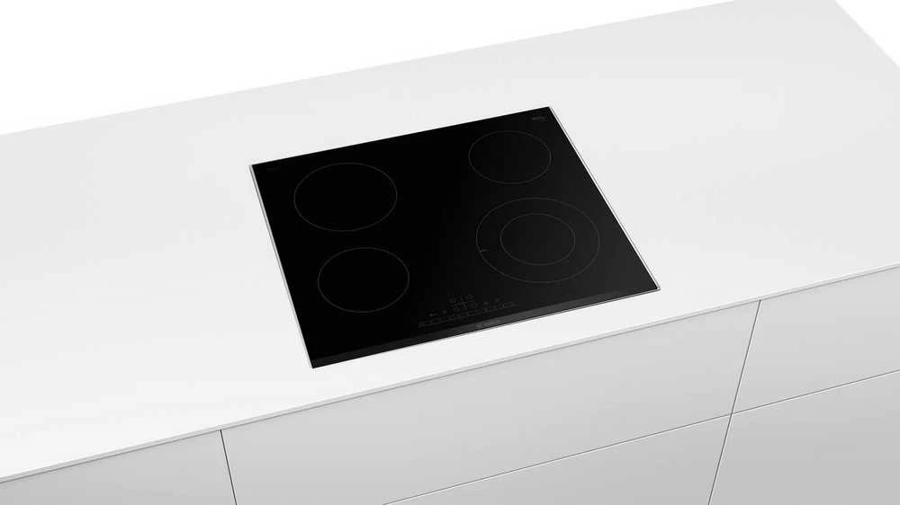 Bosch PKF675FP2E Serija 6, Elektrinė kaitlentė, 60 cm, kaitlentė su plieniniu rėmu