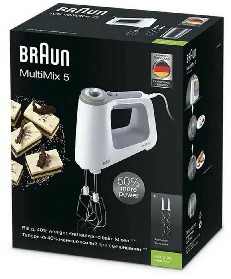 Plakiklis Braun HM5100 Multimix 5 Rankinis plaktuvas Pilka, Balta 750 W