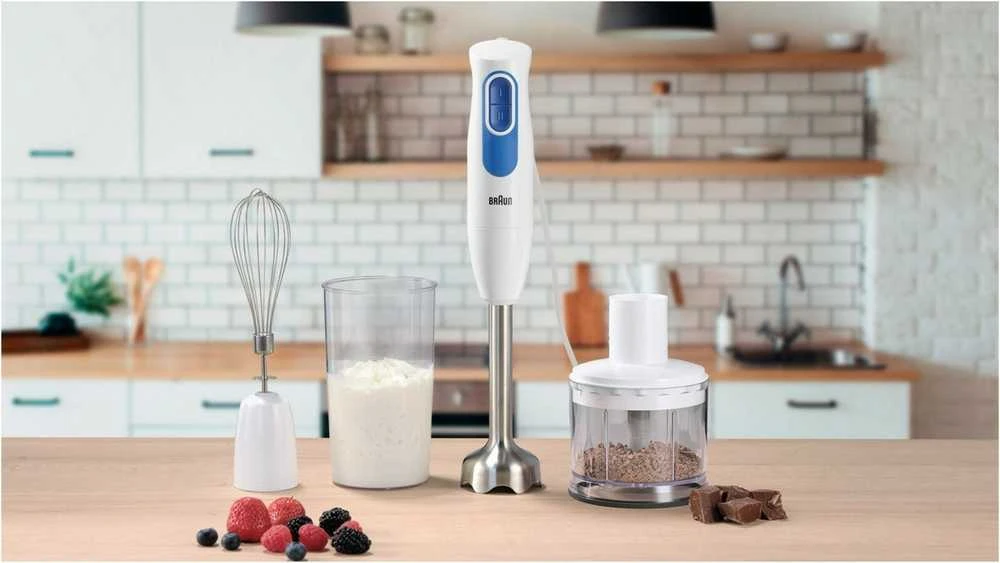 BRAUN MultiQuick 2 Rankinis maišytuvas MQ20236MWH, 600W, Nerūdijantis plienas blades, Baltas/mėlynas