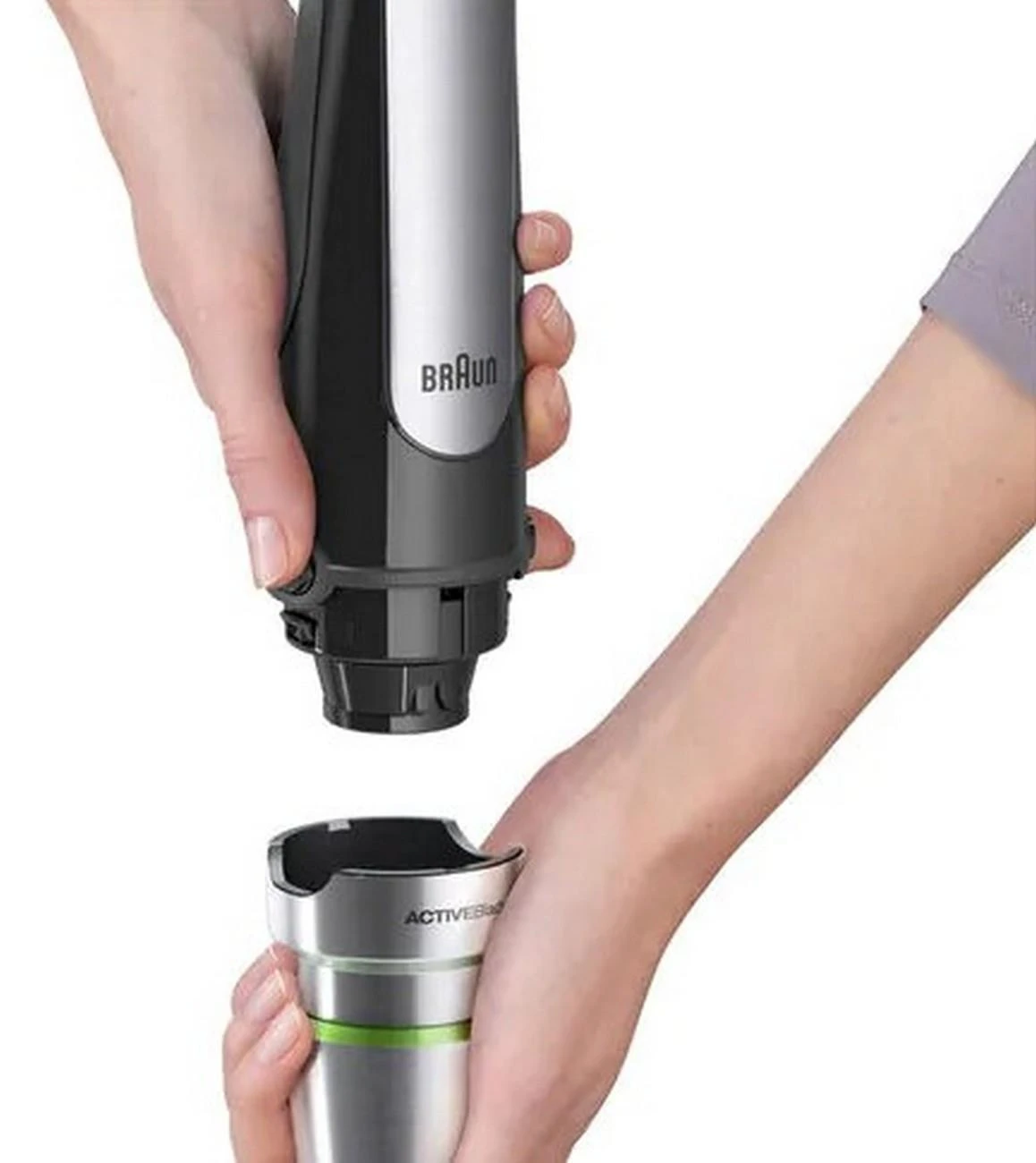 Braun MQ 7025X 0,6 L Panardinamas maišytuvas Juoda, Nerūdijančiojo plieno 1000 W