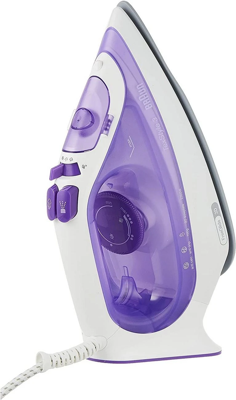Braun TexStyle 3 Sauso ir garų tipo lygintuvas Violetinė, Sidabras, Balta 2350 W