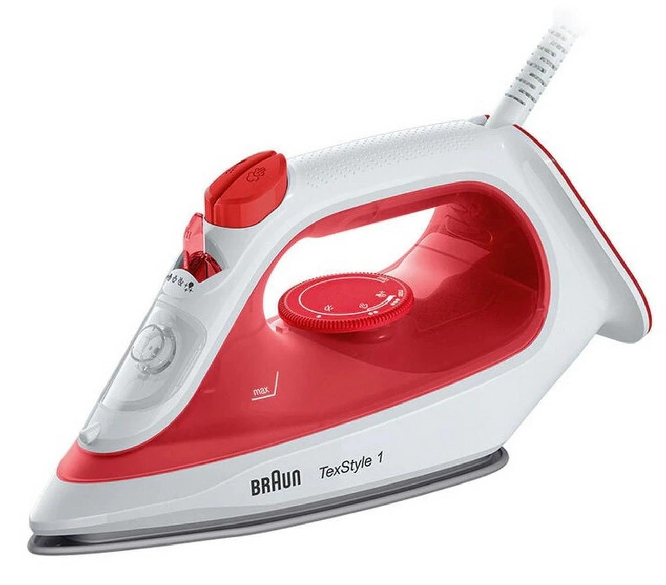BRAUN TexStyle 1 Garų lygintuvas SI 1090 RD, 1900 W, Raudona/baltas