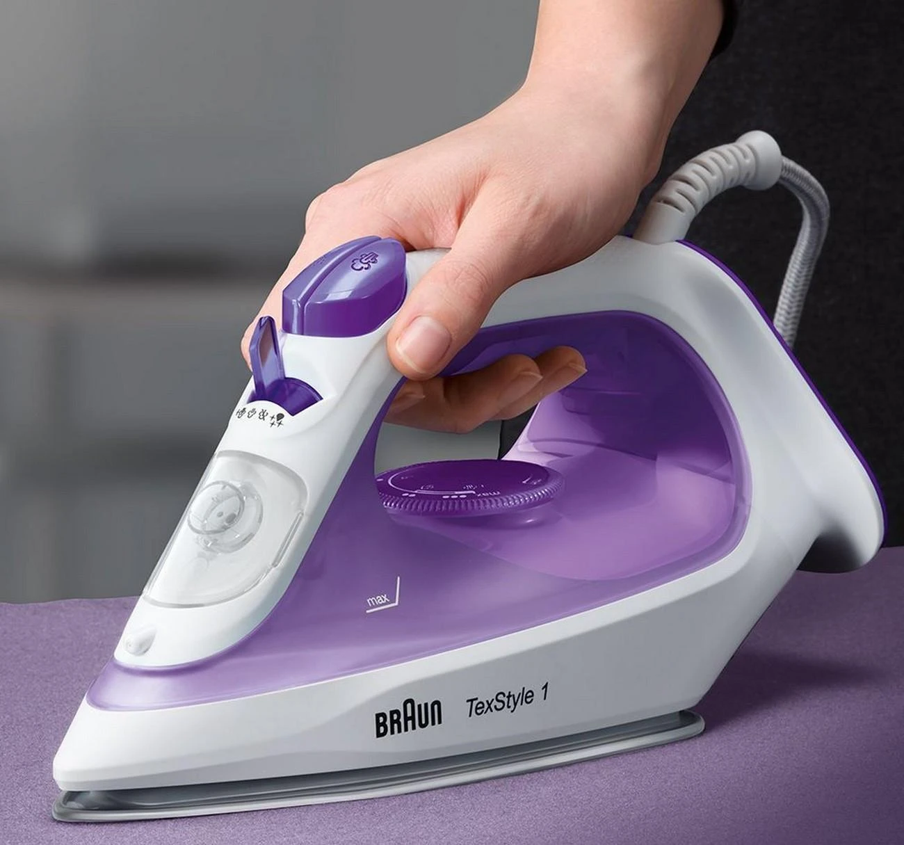 Oral-B BRAUN TexStyle 1 Garų lygintuvas SI 1080 VI, Violet/baltas