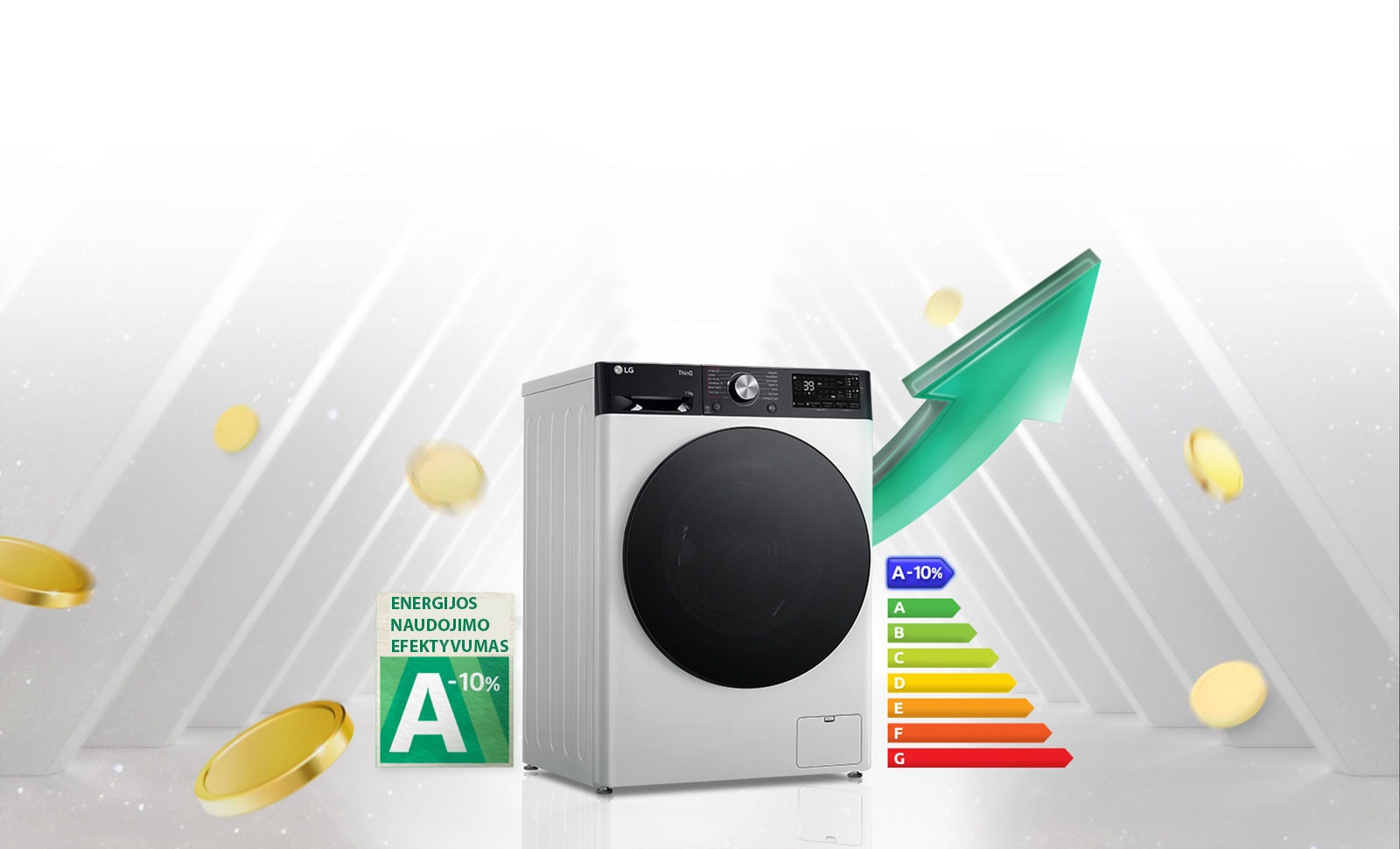 LG skalbyklė 11 kg | AIDD | R7 serijos | A-10% | Gylis 56.5cm | Balta |Turbowash360 |Steam | WiFi | F4WR711S2W aprašymas - Prekės nuotrauka