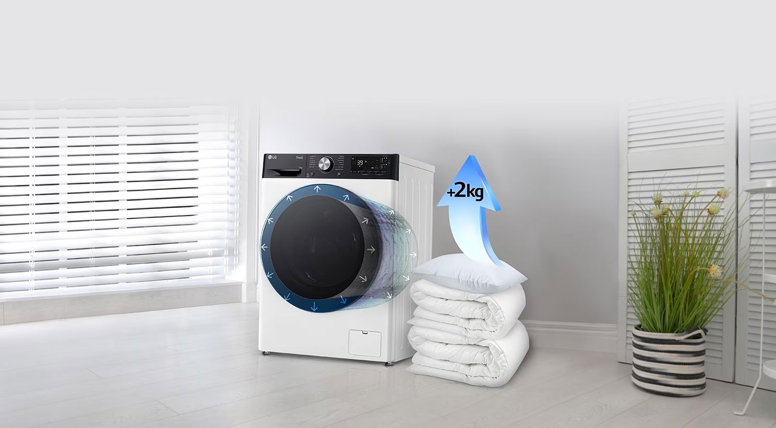 LG skalbyklė 11 kg | AIDD | R7 serijos | A-10% | Gylis 56.5cm | Balta |Turbowash360 |Steam | WiFi | F4WR711S2W aprašymas - Prekės nuotrauka