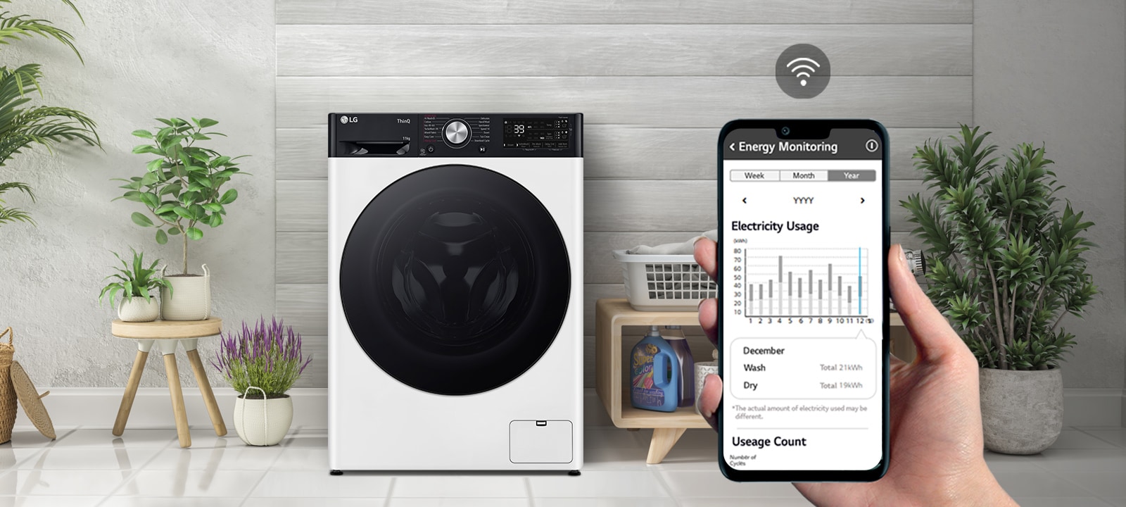 LG skalbyklė 11 kg | AIDD | R7 serijos | A-10% | Gylis 56.5cm | Balta |Turbowash360 |Steam | WiFi | F4WR711S2W aprašymas - Prekės nuotrauka