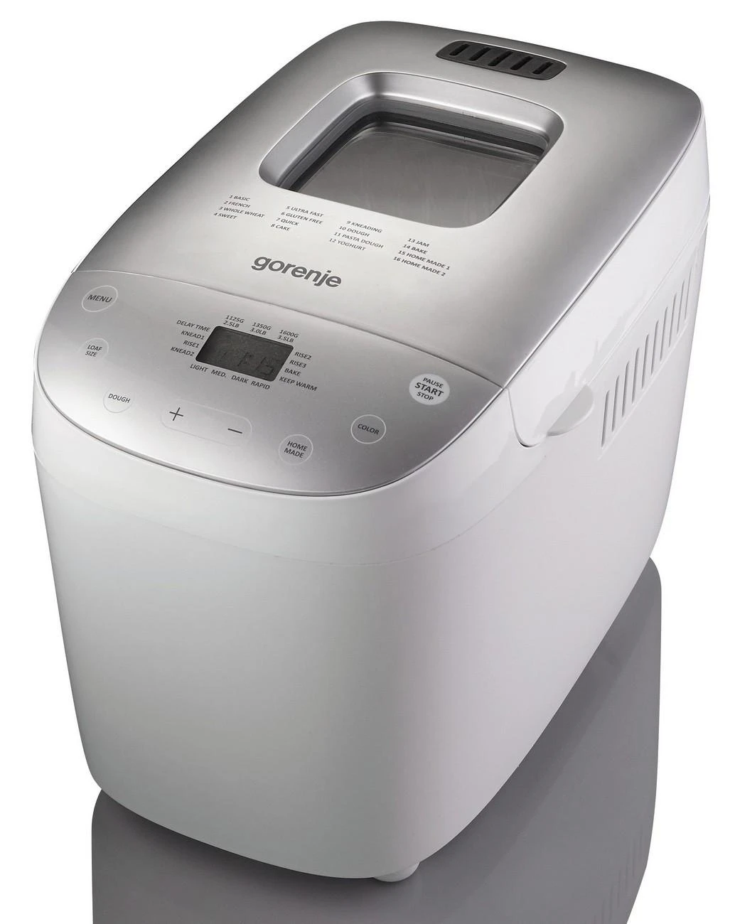 Duonkepė Gorenje | Bread maker | BM1600WG | Power 850 W | Number of programs 16 | Ekranas LCD | Baltas/Sidabrinis