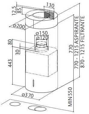Gartraukis Faber HOOD CYLINDRA IS./4 EV8 X A37