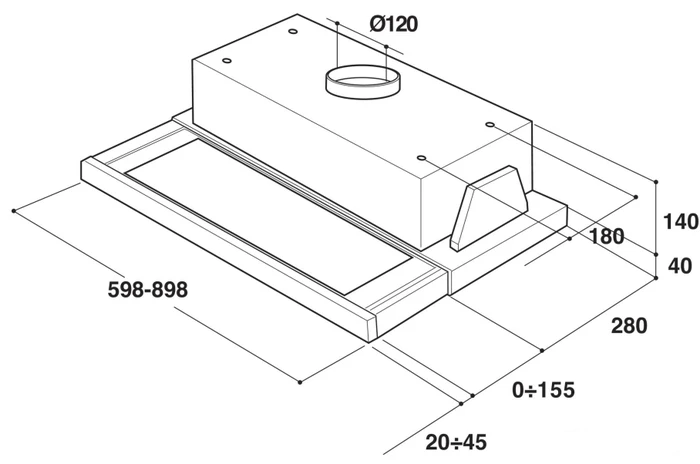 Gartraukis teleskopinis Whirlpool AKR 6390/1 IX (371 m3/h, 599mm, sidabrinis spalvos)