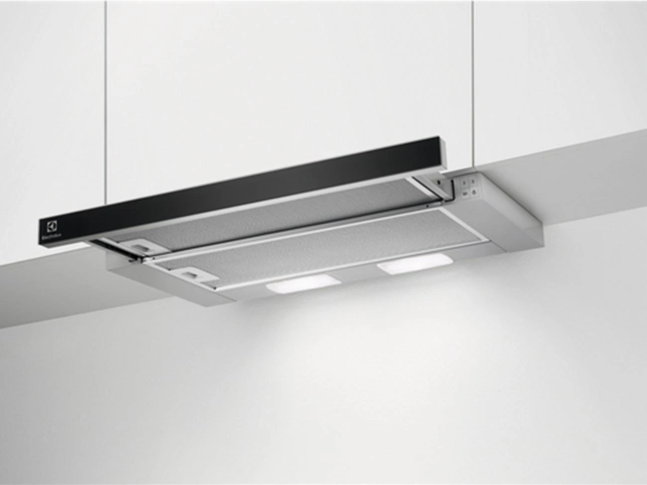 Ištraukiamas gartraukis Electrolux LFP326AB su juodo stiklo priekine panele