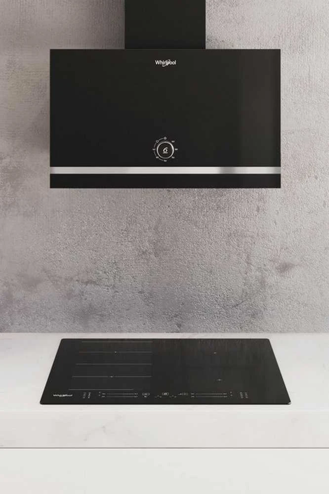 Gartraukis Whirlpool Hood | WHVA 62F LM K | Montuojamas prie sienos | Energijos vartojimo efektyvumo klasė A | Plotis 59,8 cm | 485 m³/h | Mechaninis | LED | Juodas