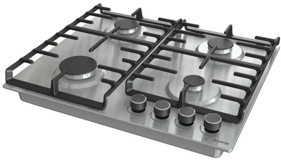 Gorenje | Hob | G642ABX | Gas | Number of burners/cooking zones 4 | Rotary knobs | Nerūdijantis plienas