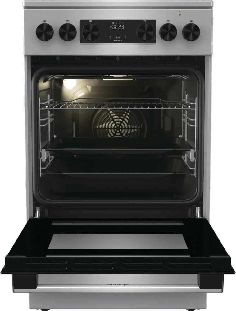 Viryklė Gorenje | Cooker | GECS5C70XA | Hob type Vitroceramic | Oven type Electric | Nerūdijantis plienas | Plotis 50 cm | Grilling | LED | Gylis 59.4 cm | 70 L
