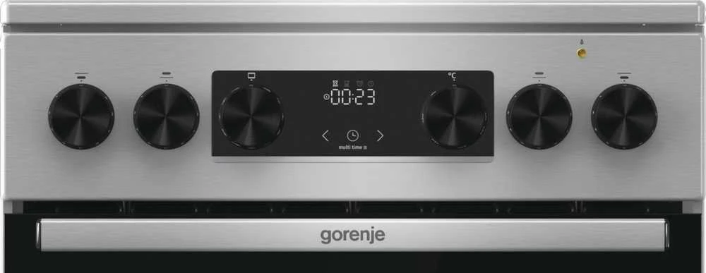 Viryklė Gorenje | Cooker | GECS5C70XA | Hob type Vitroceramic | Oven type Electric | Nerūdijantis plienas | Plotis 50 cm | Grilling | LED | Gylis 59.4 cm | 70 L