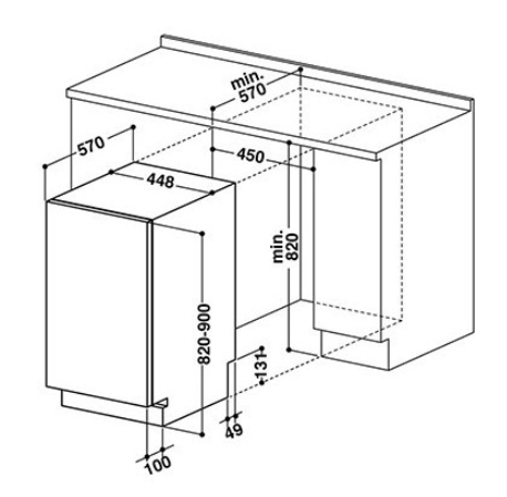 Whirlpool WSIC 3M27 C indaplovė Visiškai įmontuotos 10 vietos A++