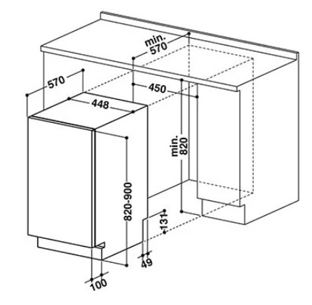 WHIRLPOOL Indaplovė WSIP4O33PFE, D energijos klasė (senas A+++), 45 cm, Powerclean PRO, Trečias krepšelis, 9 programos