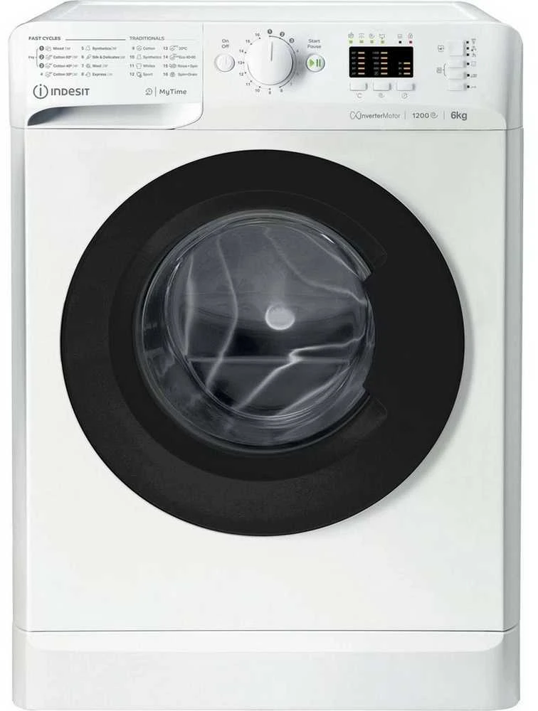 INDESIT | Skalbimo mašina | MTWSA 61294 WK EE | Energy efficiency class C | Front loading | Skalbimo talpa 6kg | 1150 RPM | Gylis 42.5 cm | Plotis 59.5 cm | Ekranas | Big Digit | Baltas