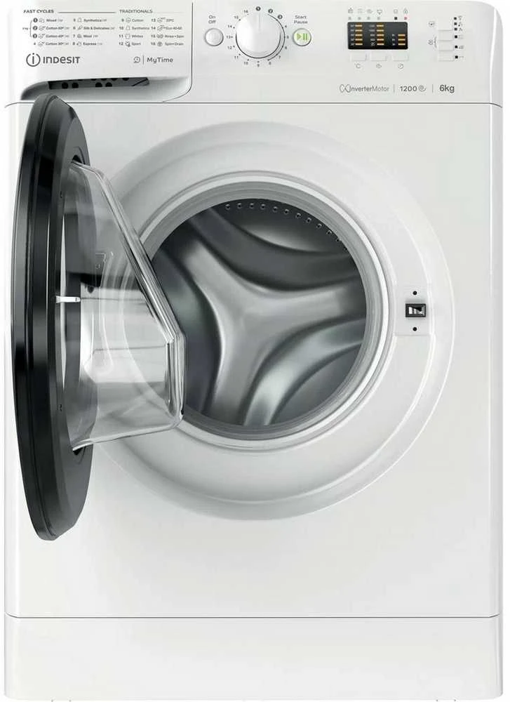 INDESIT | Skalbimo mašina | MTWSA 61294 WK EE | Energy efficiency class C | Front loading | Skalbimo talpa 6kg | 1150 RPM | Gylis 42.5 cm | Plotis 59.5 cm | Ekranas | Big Digit | Baltas