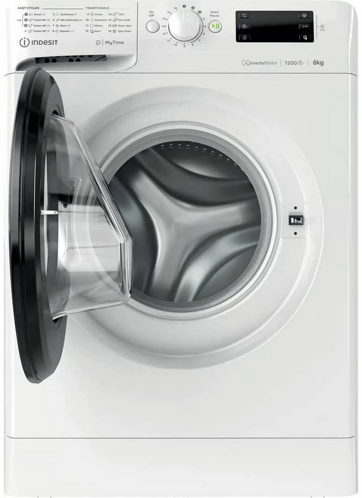 INDESIT | Skalbimo mašina | MTWSE 61294 WK EE | Energy efficiency class C | Front loading | Skalbimo talpa 6kg | 1150 RPM | Gylis 42.5 cm | Plotis 59.5 cm | Ekranas | Big Digit | Baltas