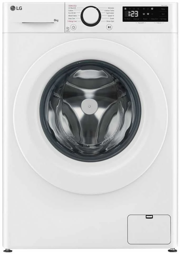 LG | Skalbimo mašina | F2WR508SWW | Energy efficiency class A | Front loading | Skalbimo talpa 8kg | 1200 RPM | Gylis 47.5 cm | Plotis 60 cm | Ekranas | LED | Steam function | Direct drive | Baltas