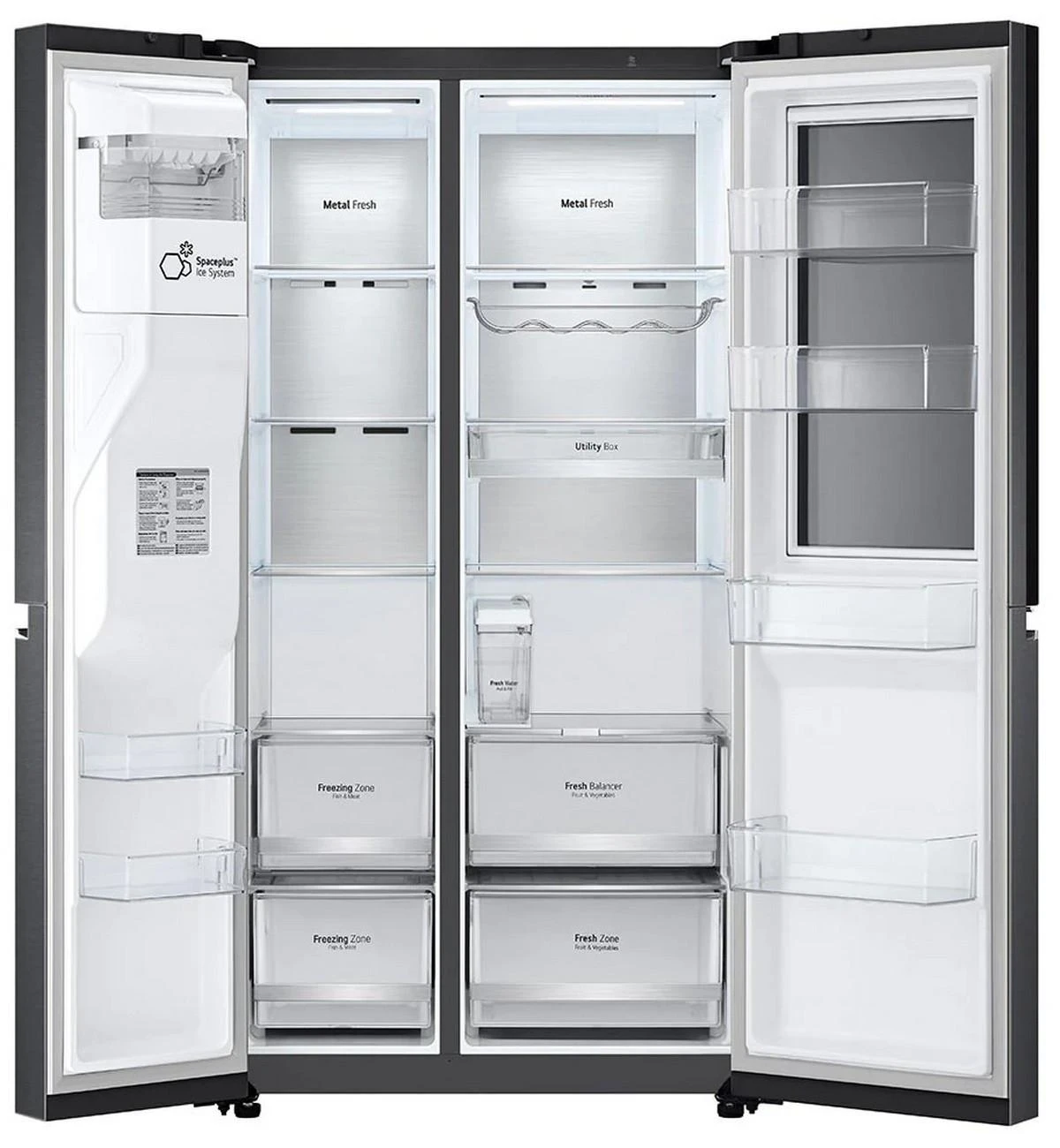 Dviduris šaldytuvas LG GSXV91MCAE, 635 l, 1,79 m, Wi-Fi, pilkas