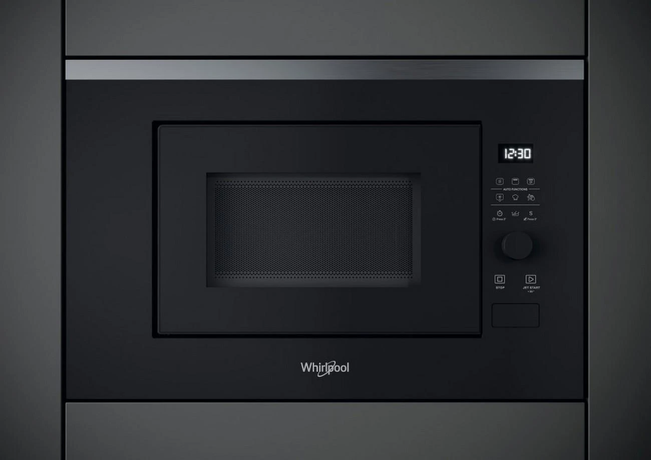 Whirlpool WMF201G mikrobangų krosnelė Įmontuoti Mikrobangų krosnelė su kepsninės funkcija 20 L 800 W Juoda, Nerūdijančiojo plieno