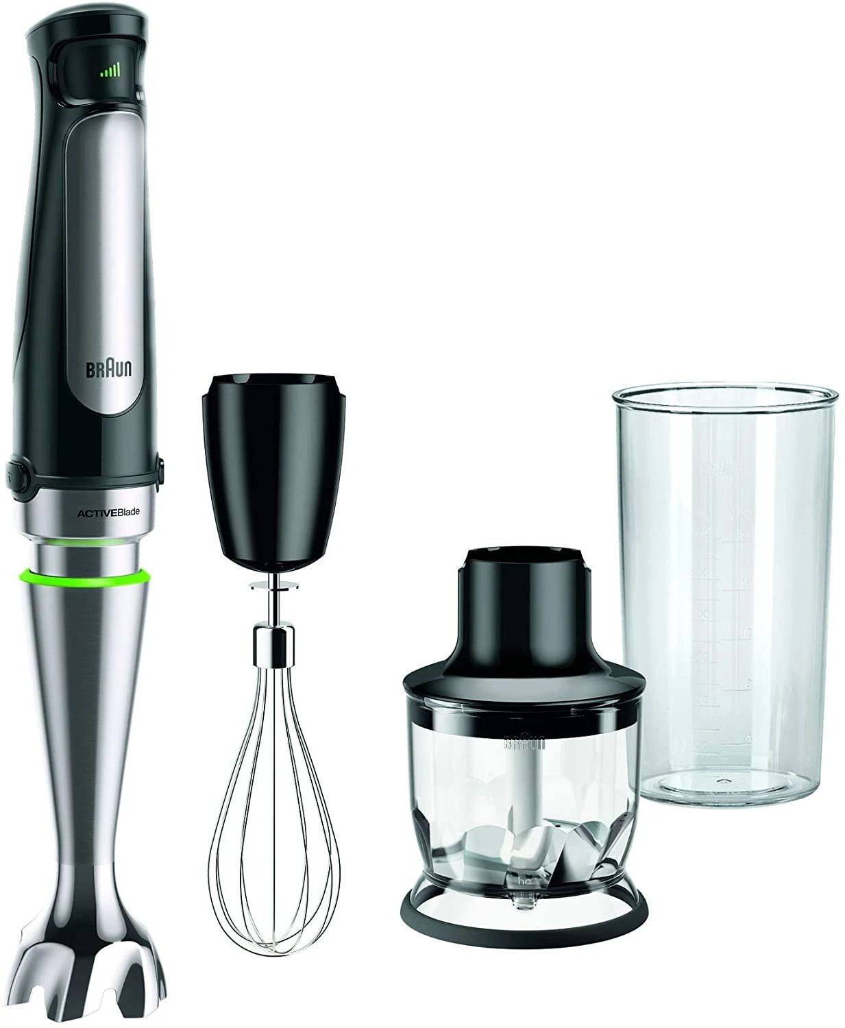 Braun MQ 7025X 0,6 L Panardinamas maišytuvas Juoda, Nerūdijančiojo plieno 1000 W