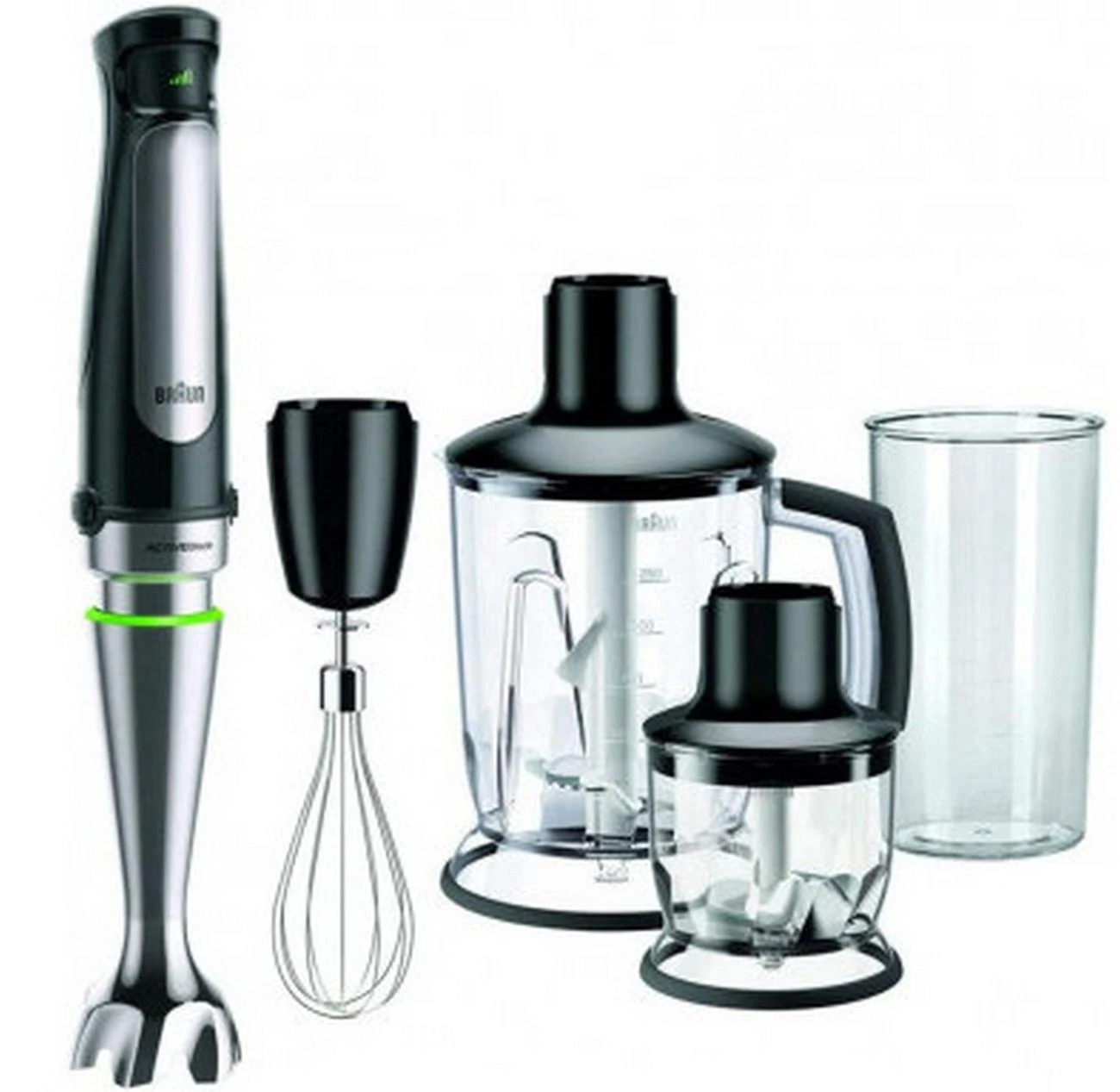 Braun MultiQuick 7 MQ 7045X 1,25 L Panardinamas maišytuvas Juoda, Nerūdijančiojo plieno 1000 W