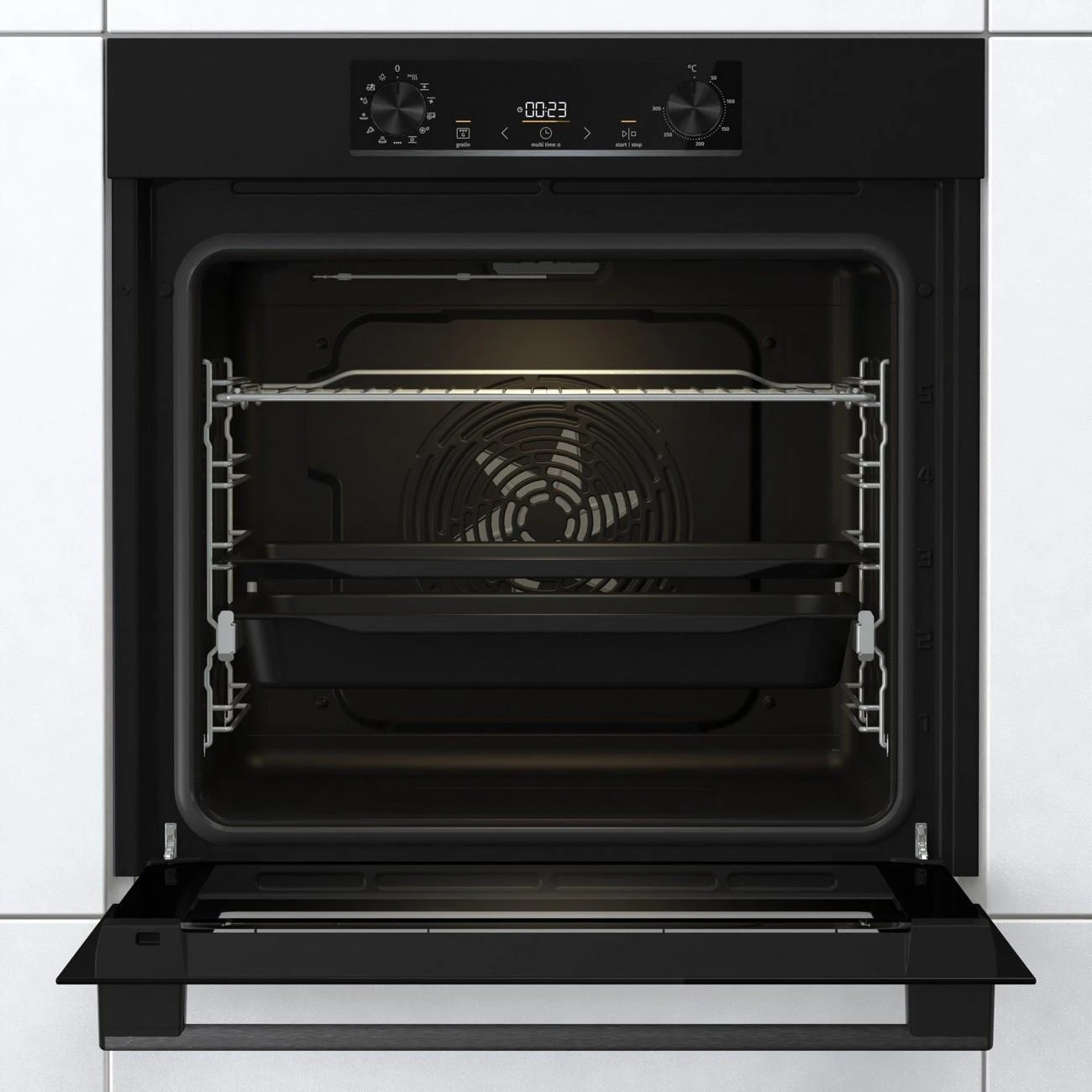 Gorenje | Orkaitė | BOS6737E06B | 77 L | Daugiafunkcis | EcoClean | Mechaninis valdymas | Garų funkcija | Konvekcija | Aukštis 59,5 cm | Plotis 59,5 cm | Juodas