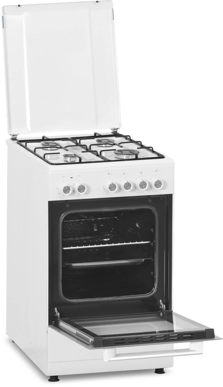 Simfer | Viryklė | 5405SERBB | Kaitlentės tipas Dujinis | Orkaitės tipas Elektrinis | Baltas | Plotis 50 cm | Elektroninis uždegimas | Gylis 60 cm | 43 L