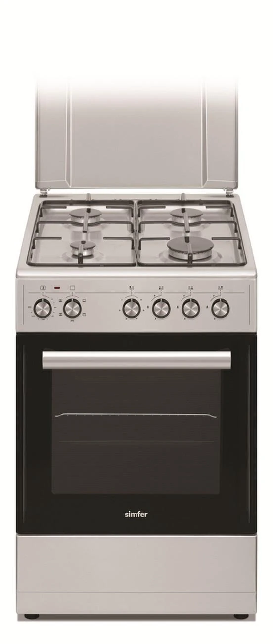 Viryklė Simfer | Cooker | 5405SERGG | Hob type Gas | Oven type Electric | Nerūdijantis plienas | Plotis 50 cm | Electronic ignition | Gylis 60 cm | 43 L