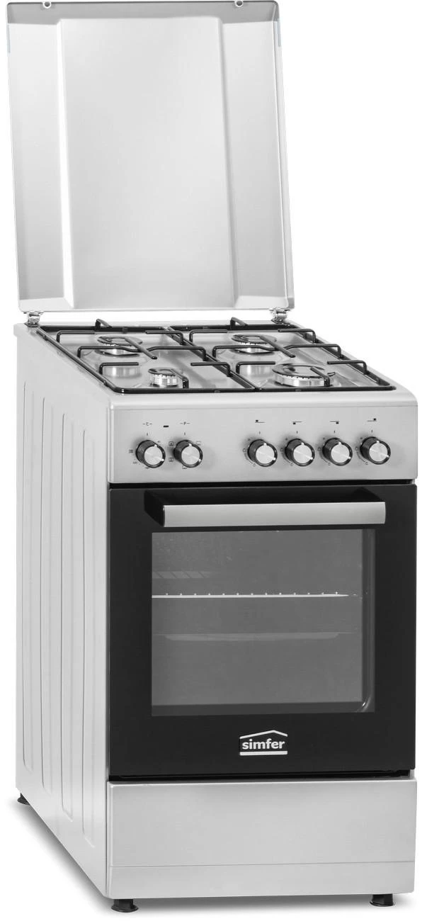Viryklė Simfer | Cooker | 5405SERGG | Hob type Gas | Oven type Electric | Nerūdijantis plienas | Plotis 50 cm | Electronic ignition | Gylis 60 cm | 43 L