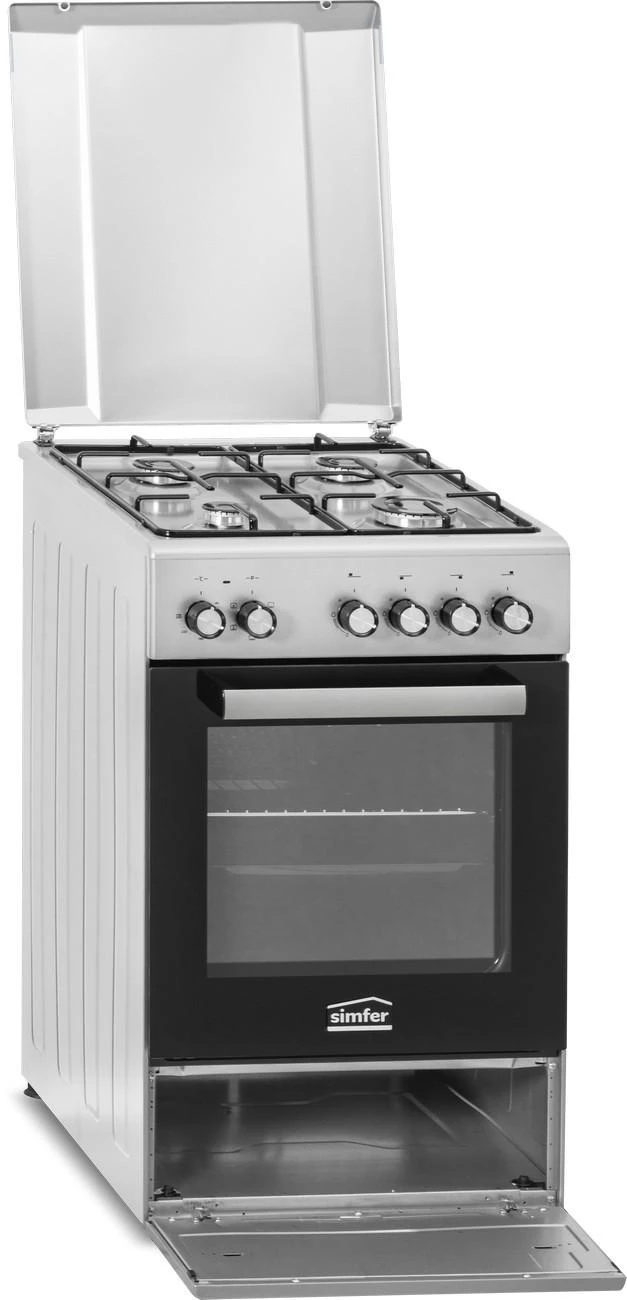 Viryklė Simfer | Cooker | 5405SERGG | Hob type Gas | Oven type Electric | Nerūdijantis plienas | Plotis 50 cm | Electronic ignition | Gylis 60 cm | 43 L