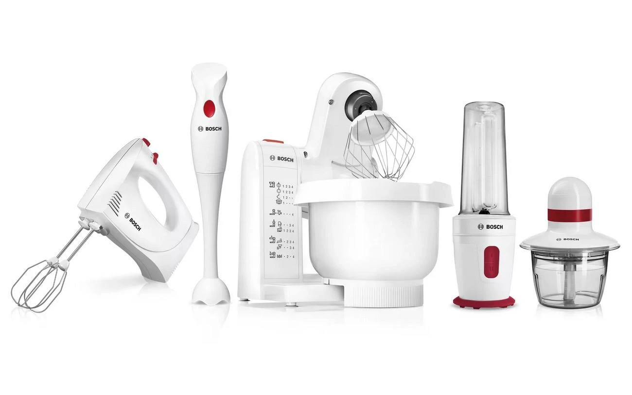 Plakiklis Bosch MFQP1000 rankinis maišytuvas, YourCollection, 300 W, Baltas, tamsiai raudonas