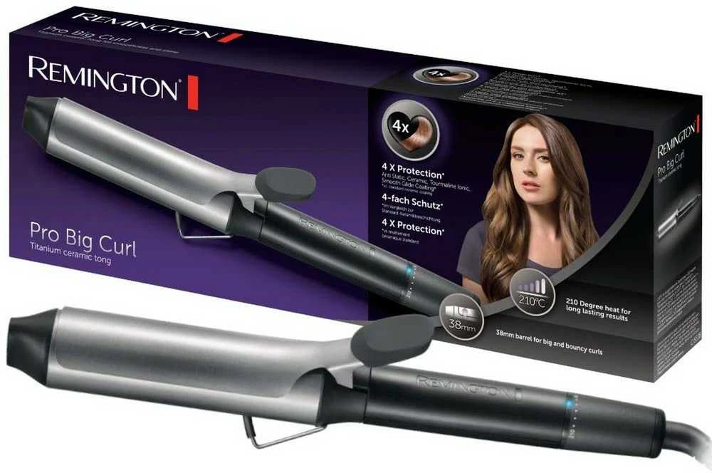 Remington CI 5538 plaukų formavimo šukos Garbanojimo lazdelė Šiltas Juoda, Pilka