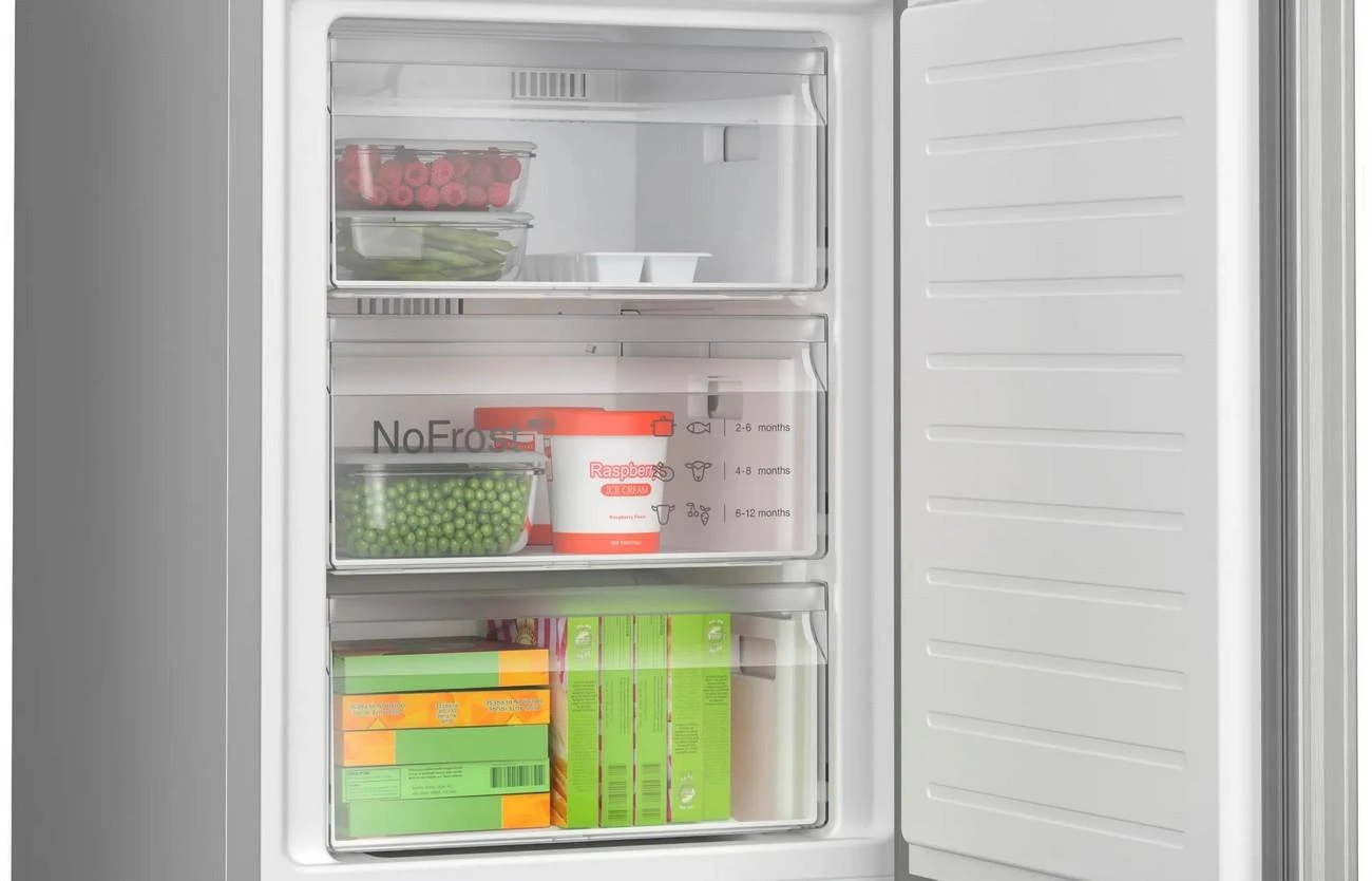 Šaldytuvas Bosch KGN362LDF 4 serija, Nerūdijančio plieno efektas
