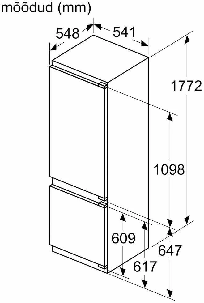 Įmontuojamasis šaldytuvas Bosch KIV87NSE0 177cm.
