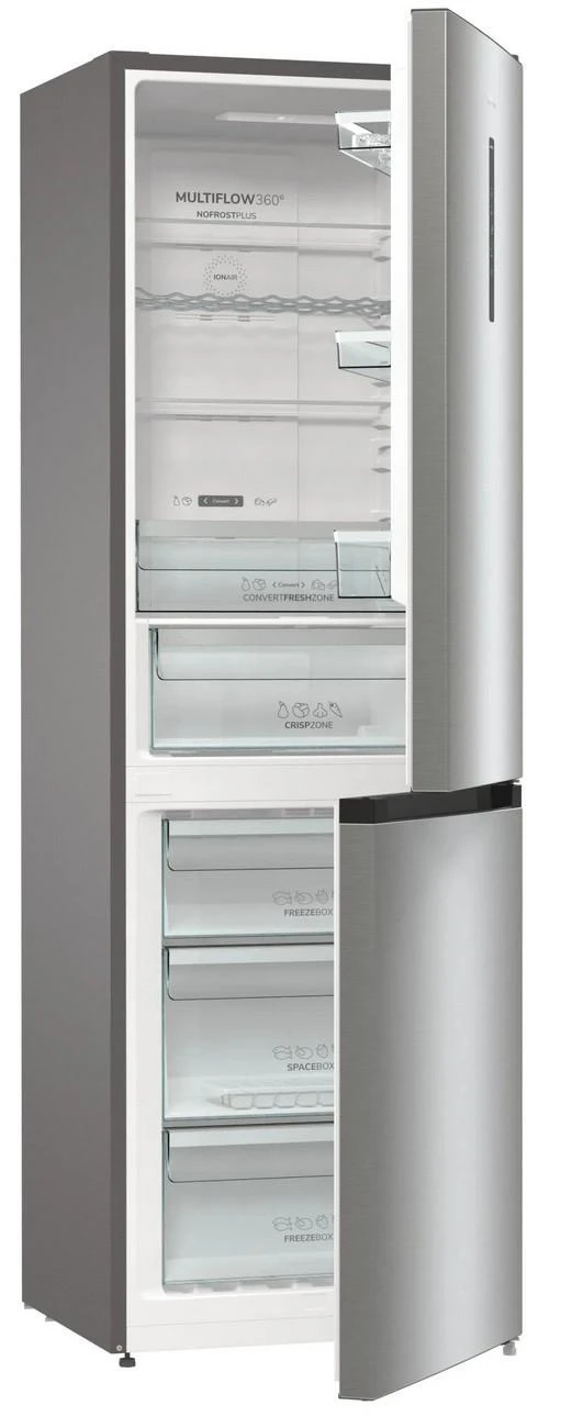 Gorenje | Šaldytuvas | NRK6192AXL4 | Energy efficiency class E | Free standing | Combi | Height 185 cm | No Frost system | Šaldytuvas net capacity 204 L | Šaldiklis net capacity 96 L | Ekranas | 38 dB | Stainless Steel