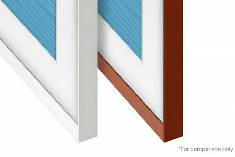 SAMSUNG Frame 55 Baltas Nuožulnus 2021 45 laipsnių įpjovimas viduje