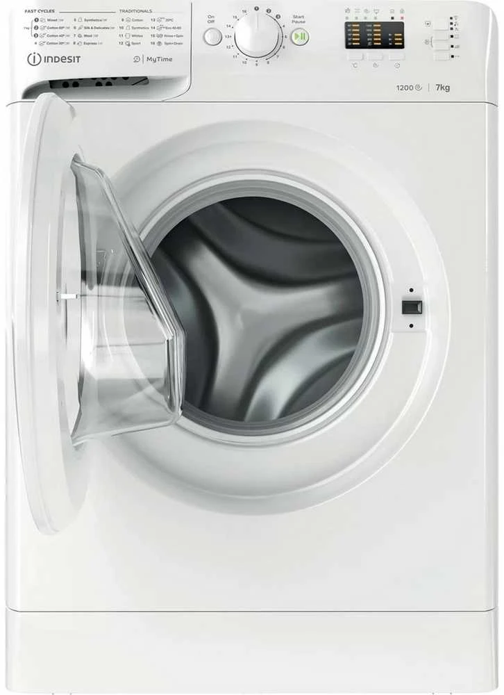 Indesit MTWA71252W Laisvai pastatoma skalbimo mašina su durimis priekyje 7,0 kg, baltos spalvos