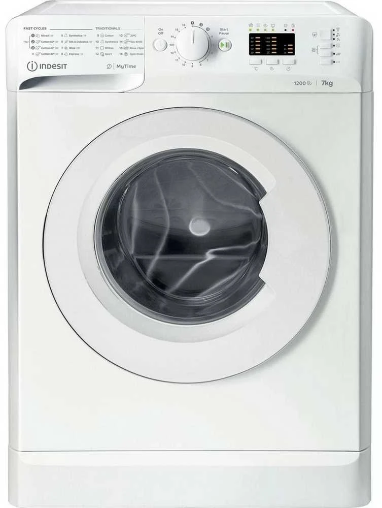 Indesit MTWA71252W Laisvai pastatoma skalbimo mašina su durimis priekyje 7,0 kg, baltos spalvos