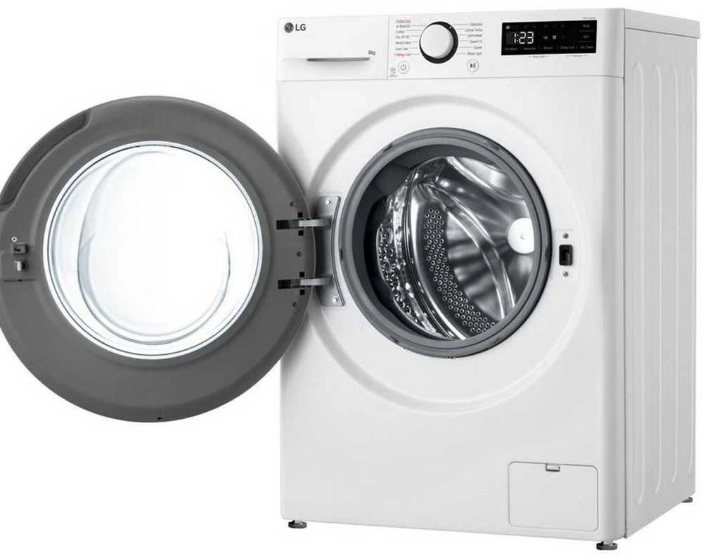LG | Skalbimo mašina | F2WR508SWW | Energy efficiency class A | Front loading | Skalbimo talpa 8kg | 1200 RPM | Gylis 47.5 cm | Plotis 60 cm | Ekranas | LED | Steam function | Direct drive | Baltas