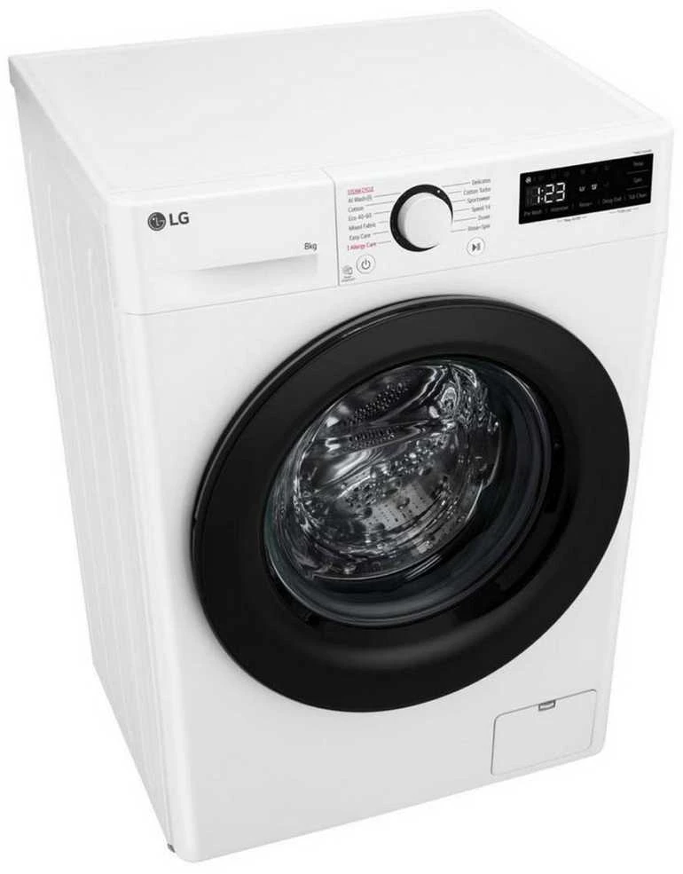 LG | Skalbimo mašina | F2WR508SWW | Energy efficiency class A | Front loading | Skalbimo talpa 8kg | 1200 RPM | Gylis 47.5 cm | Plotis 60 cm | Ekranas | LED | Steam function | Direct drive | Baltas