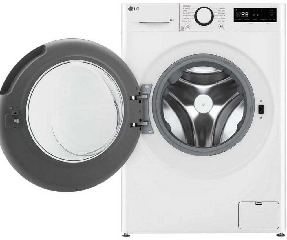 LG | Skalbimo mašina | F2WR508SWW | Energy efficiency class A | Front loading | Skalbimo talpa 8kg | 1200 RPM | Gylis 47.5 cm | Plotis 60 cm | Ekranas | LED | Steam function | Direct drive | Baltas
